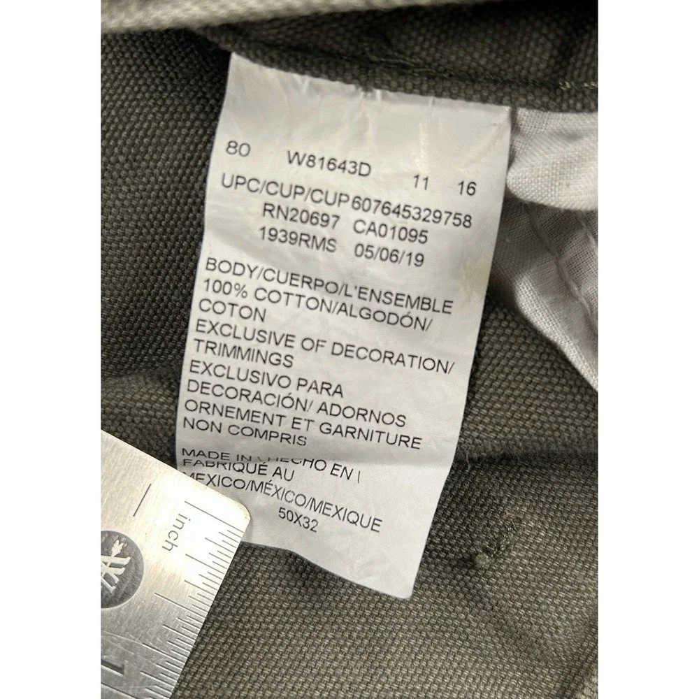 Dickies Men's Green Canvas Cotton Carpenter Work Pants 50x31.5 Construction